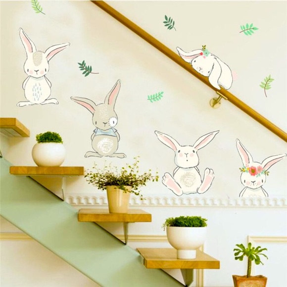 2/$10 BOGO  Vinyl Bunny Wall Decals for Kids Room or Baby's Nursery - Picture 1 of 4